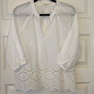 White Eyelet Women's Top